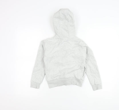 Next Girls Grey Full Zip Hoodie with Ruffle Detail Age 8 Years