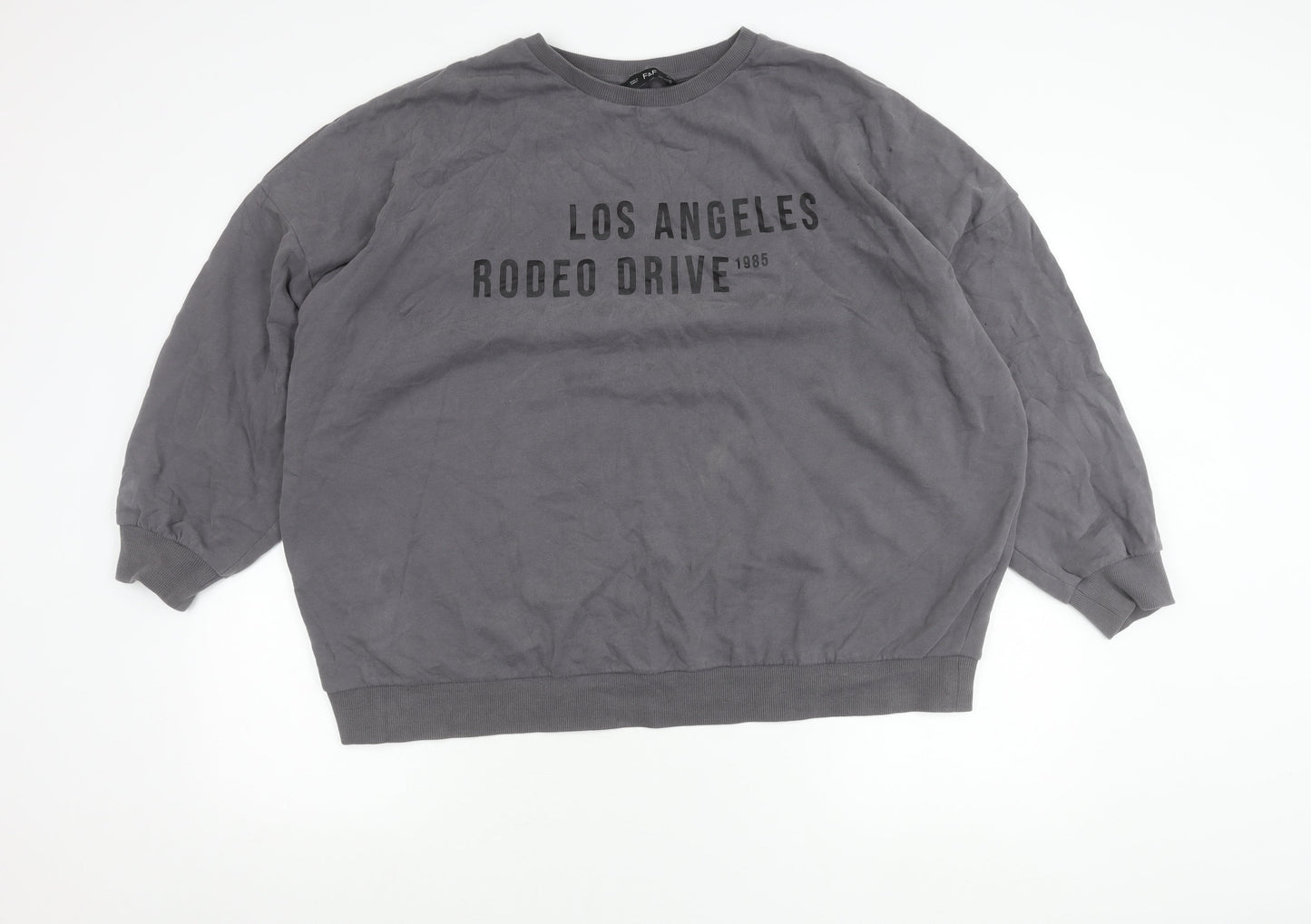 F&F Womens Grey XL Pullover Sweatshirt Los Angeles Graphic Print