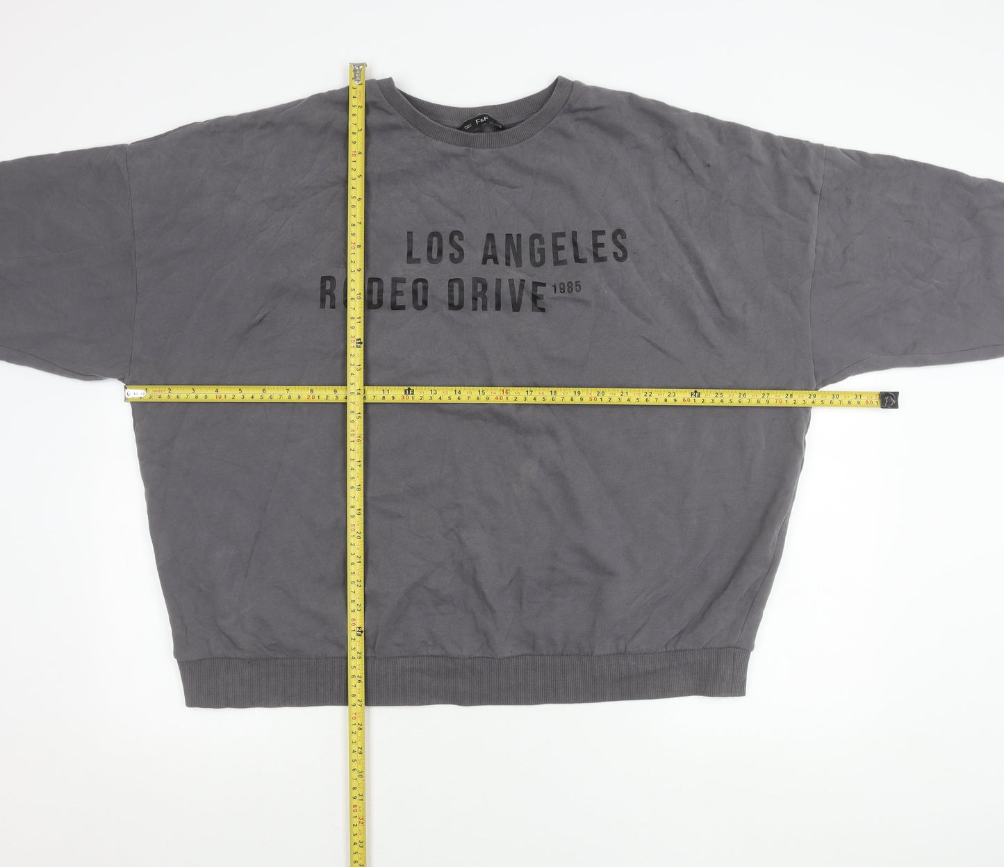 F&F Womens Grey XL Pullover Sweatshirt Los Angeles Graphic Print