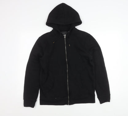 Red Herring Boys Black Medium Hooded Zip Jacket Cotton Blend