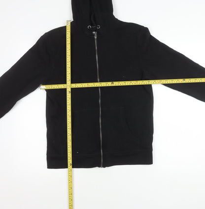Red Herring Boys Black Medium Hooded Zip Jacket Cotton Blend