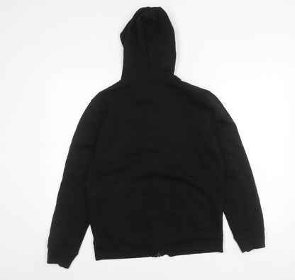 Red Herring Boys Black Medium Hooded Zip Jacket Cotton Blend