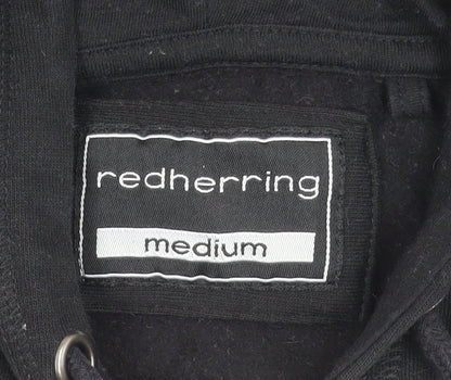 Red Herring Boys Black Medium Hooded Zip Jacket Cotton Blend