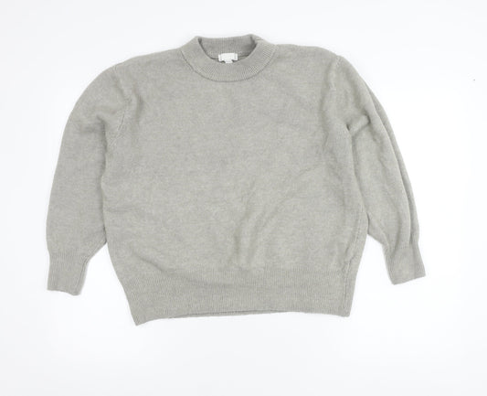 H&M Women’s Grey Mock Neck Pullover Jumper Size M Long Sleeve