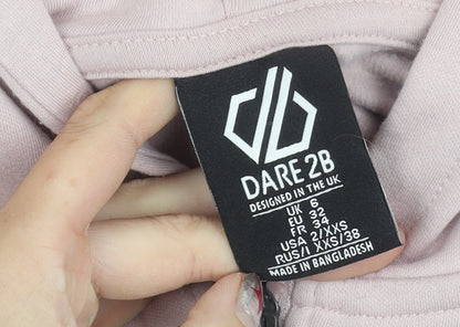 Dare 2B Womens Pink Full Zip Hoodie UK 6 Regular Fit Activewear