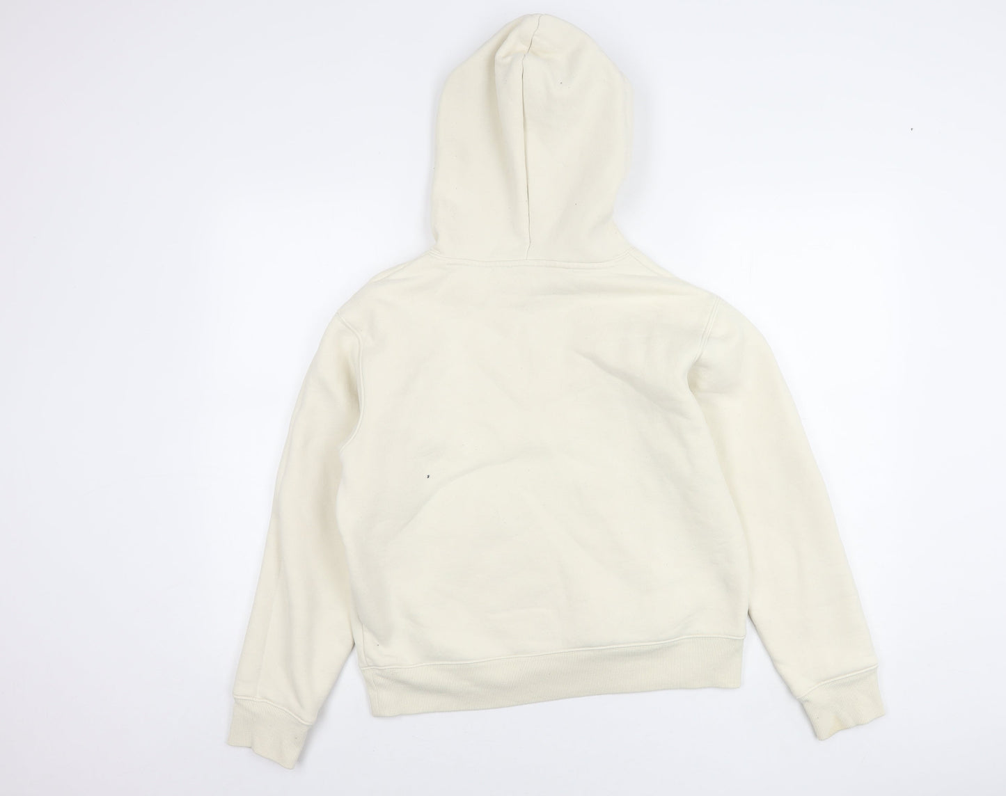 O.C.E Girls White Bear Embroidered Hoodie L Fleece Pullover Casual