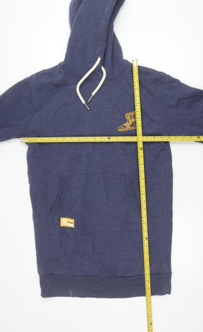 Superdry Women’s Blue Pullover Hoodie Size 12 Logo Sportswear