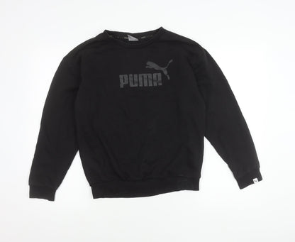 Puma Women’s Black Size 8 Pullover Sweatshirt Crew Neck Logo Jumper