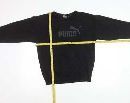 Puma Women’s Black Size 8 Pullover Sweatshirt Crew Neck Logo Jumper