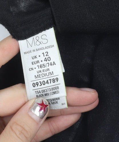 Womens UK Size 12 Marks and Spencer Slim Fit Skinny Black Jeans