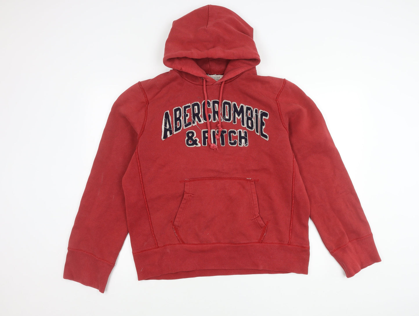 Abercrombie & Fitch Men’s Red Pullover Hoodie L Logo Graphic