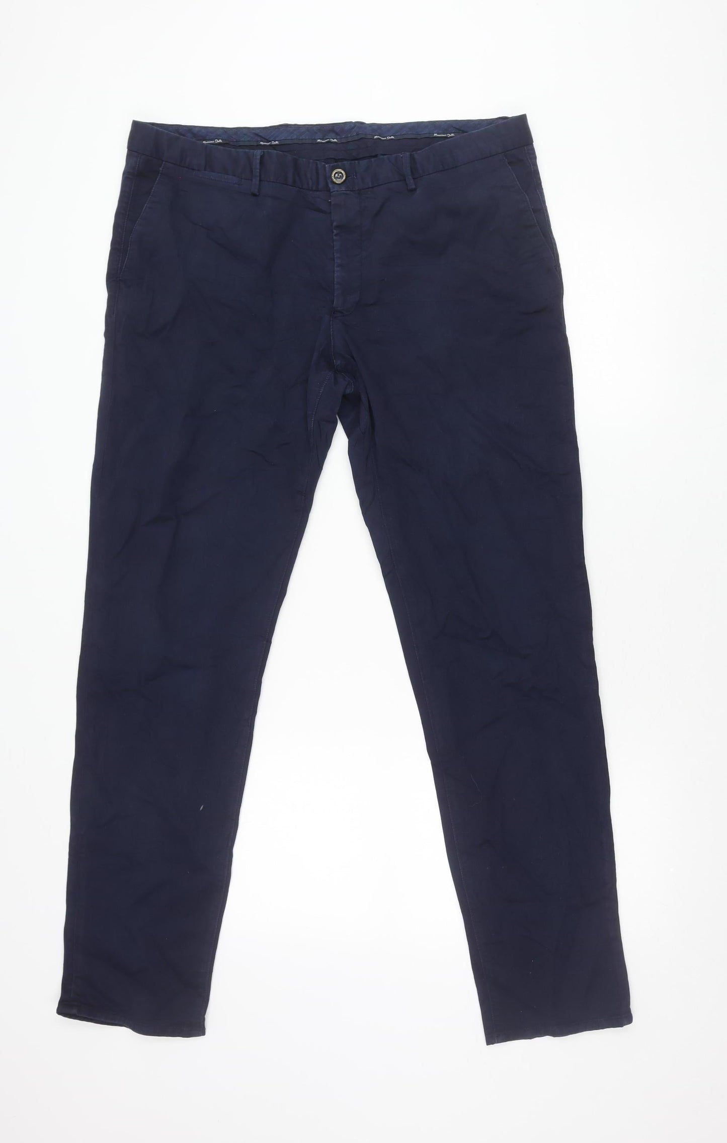 Massimo Dutti Men's Blue Slim Fit Chino Trousers Size M Waist 32
