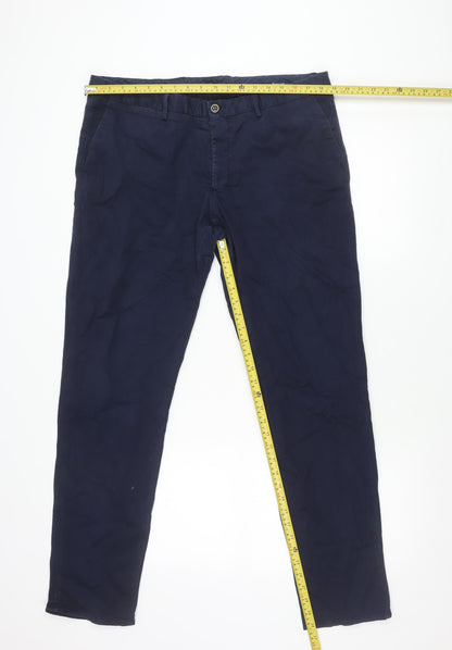 Massimo Dutti Men's Blue Slim Fit Chino Trousers Size M Waist 32