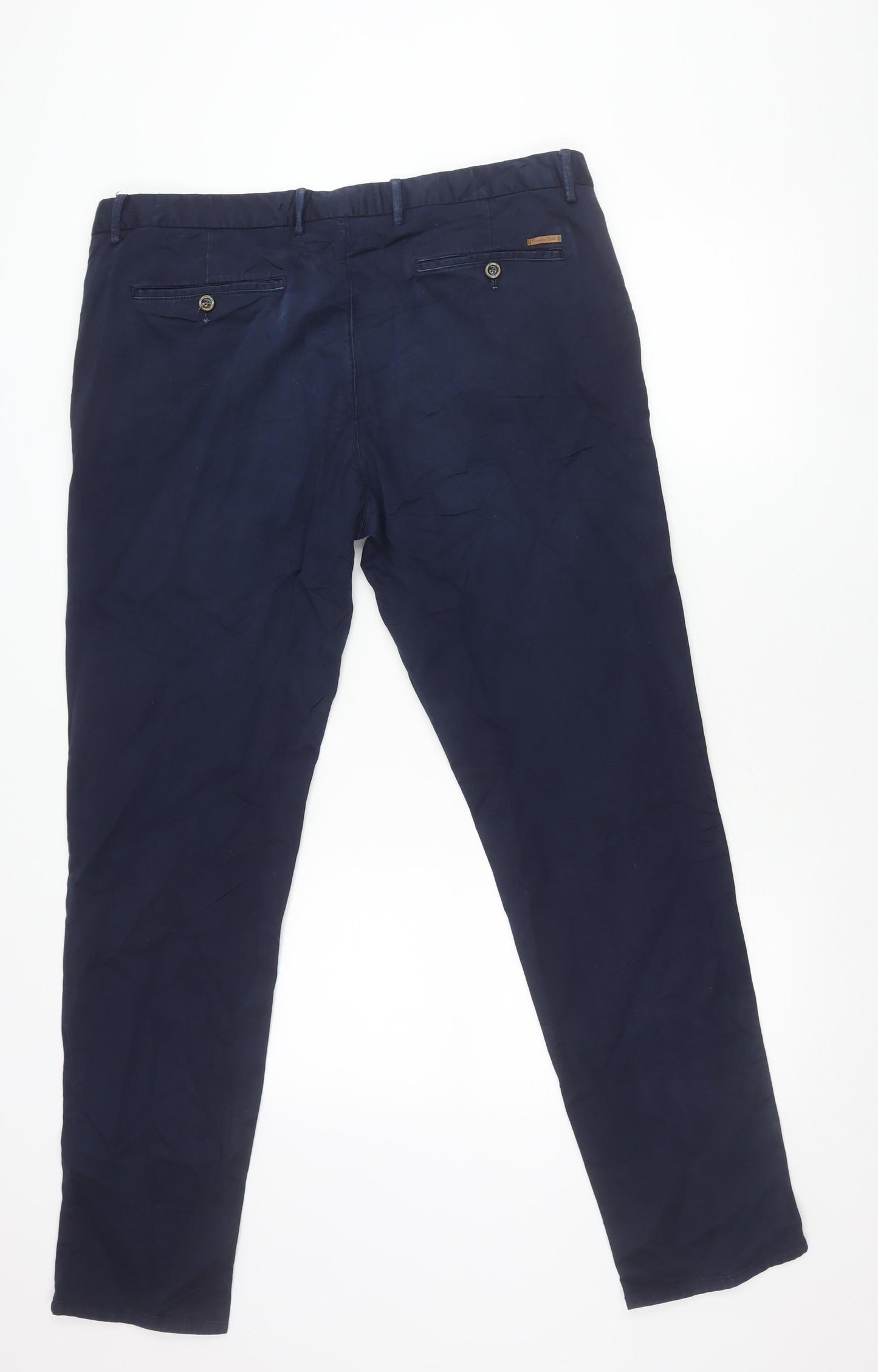 Massimo Dutti Men's Blue Slim Fit Chino Trousers Size M Waist 32