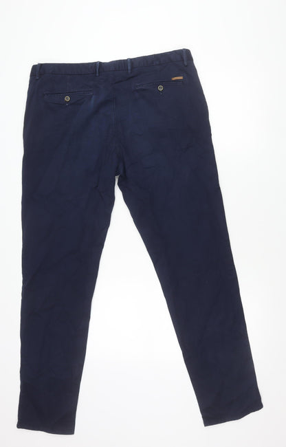 Massimo Dutti Men's Blue Slim Fit Chino Trousers Size M Waist 32