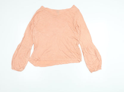 L.O.V. Womens Pink Blouse Size L Long Sleeve Balloon Tunic
