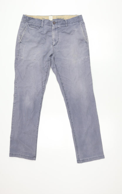 Gap Men's Blue 32x30 Regular Fit Cotton Chino Trousers