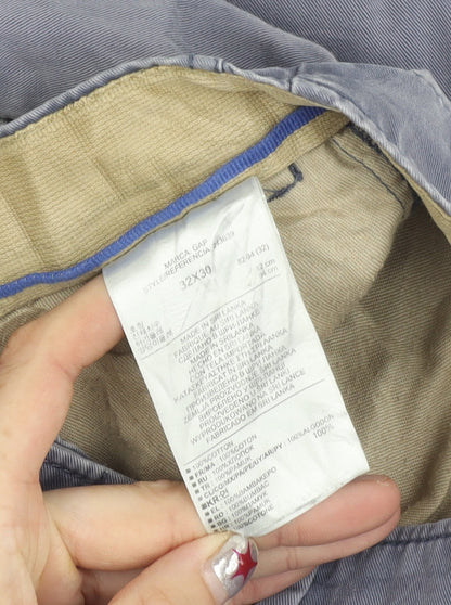 Gap Men's Blue 32x30 Regular Fit Cotton Chino Trousers
