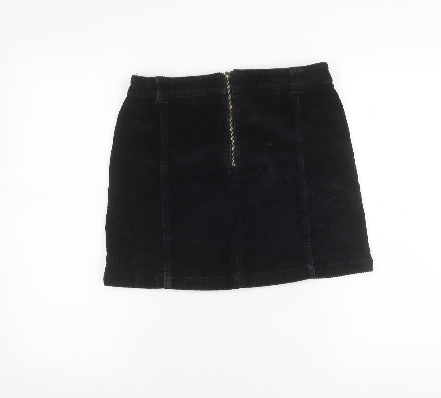 Marks and Spencer Women’s Black Corduroy Skirt Size 8 Short Zip