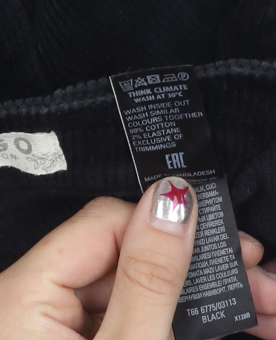 Marks and Spencer Women’s Black Corduroy Skirt Size 8 Short Zip