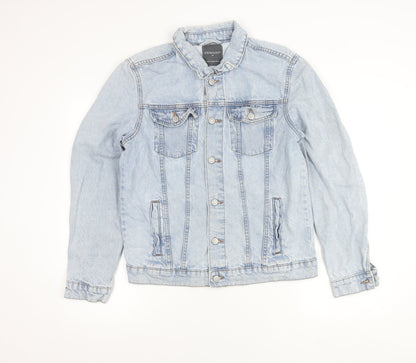 Primark Womens Blue Denim Jacket M Casual Buttoned Classic
