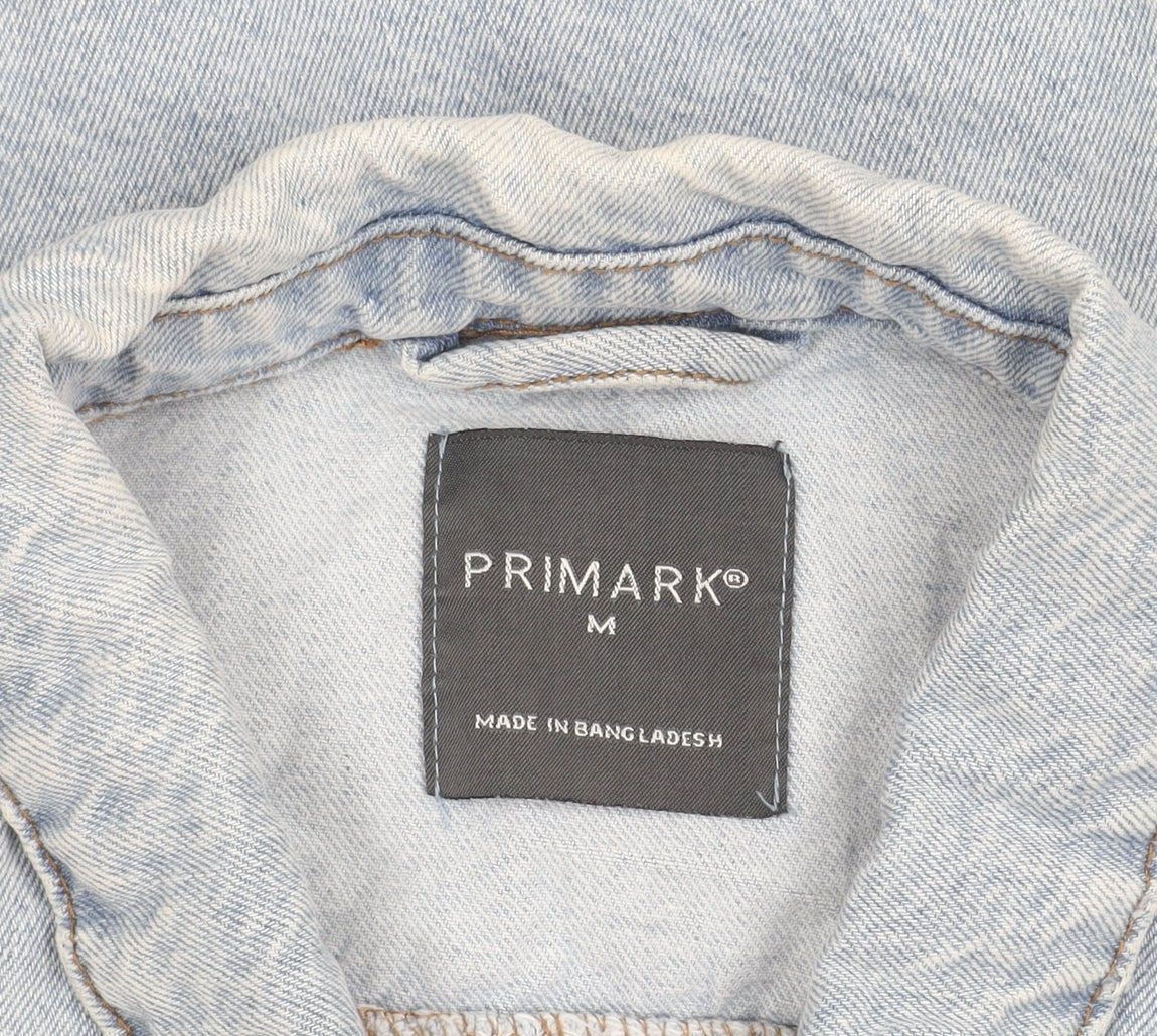 Primark Womens Blue Denim Jacket M Casual Buttoned Classic