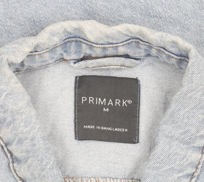 Primark Womens Blue Denim Jacket M Casual Buttoned Classic