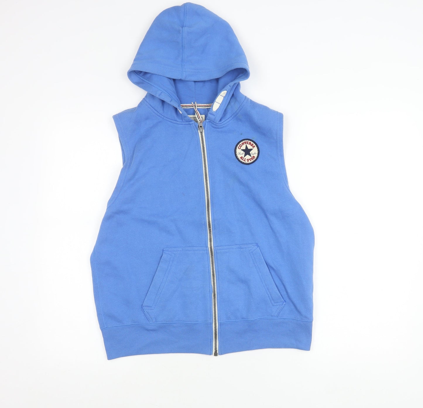 Converse Boys Blue Hooded Sleeveless Zip Up Waistcoat Jacket 12-13 Years