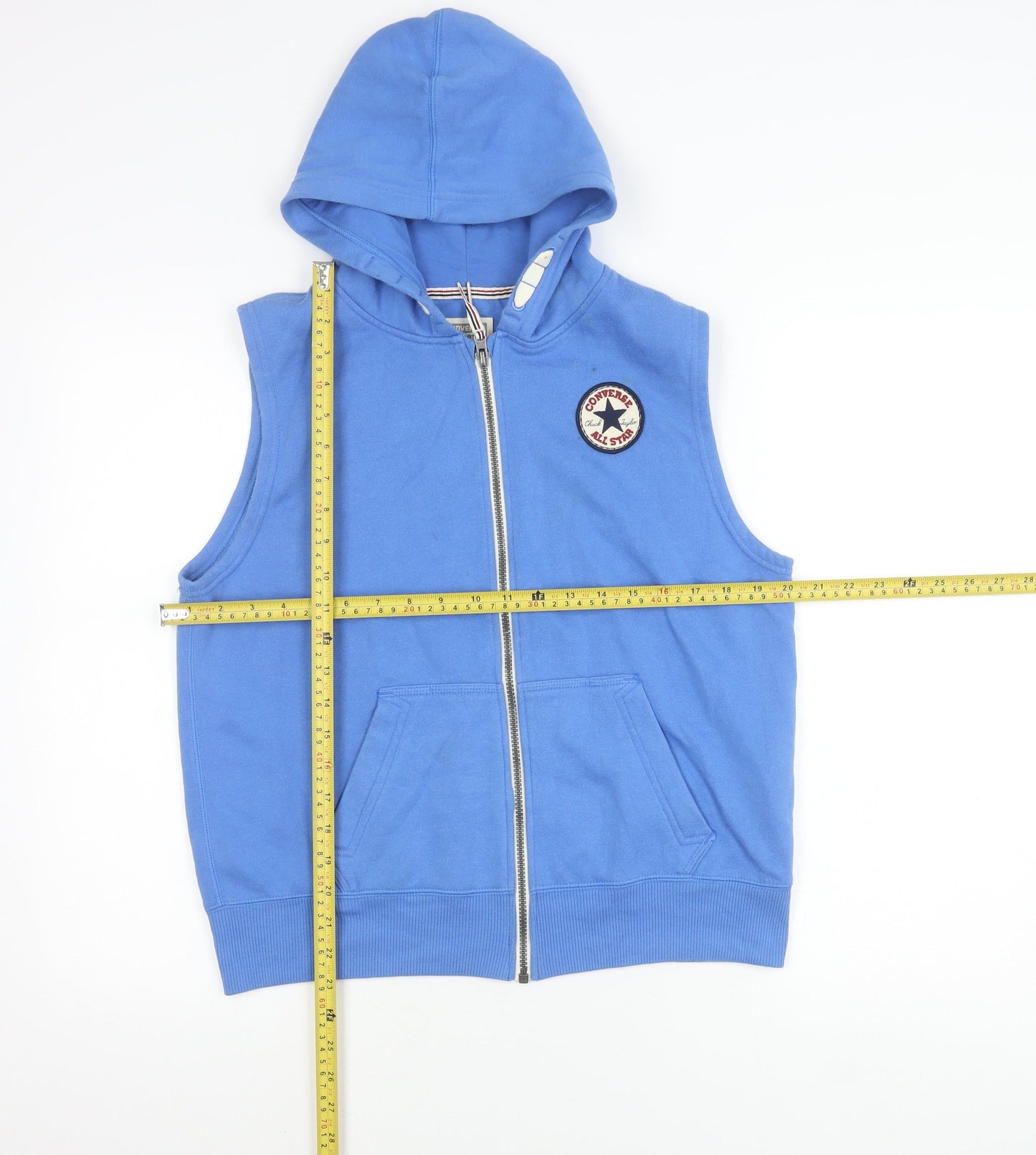 Converse Boys Blue Hooded Sleeveless Zip Up Waistcoat Jacket 12-13 Years