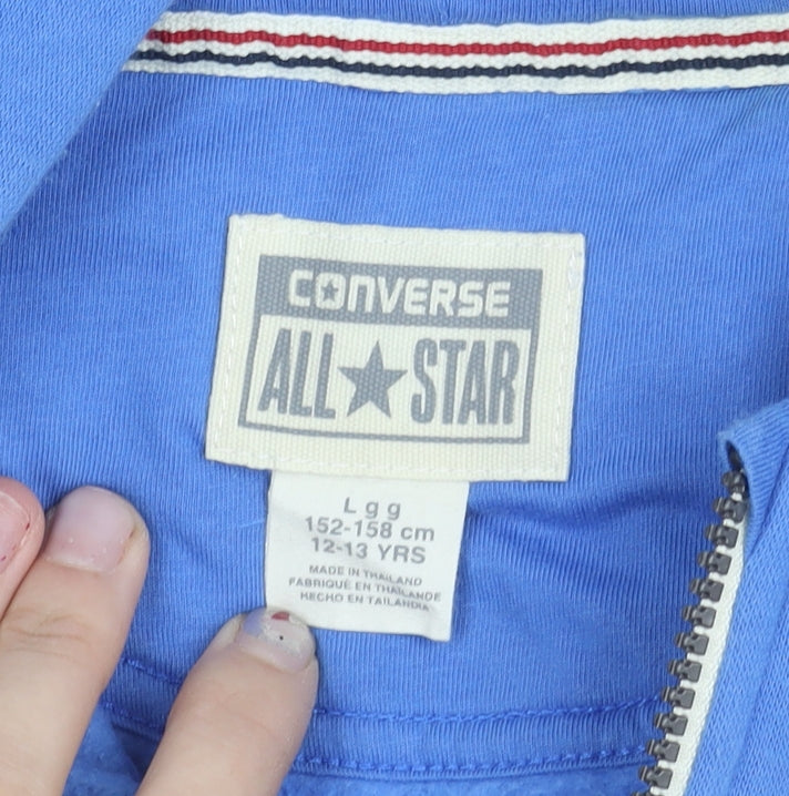 Converse Boys Blue Hooded Sleeveless Zip Up Waistcoat Jacket 12-13 Years