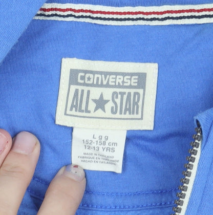 Converse Boys Blue Hooded Sleeveless Zip Up Waistcoat Jacket 12-13 Years