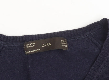 Womens UK Size S Zara Blue Pullover Jumper