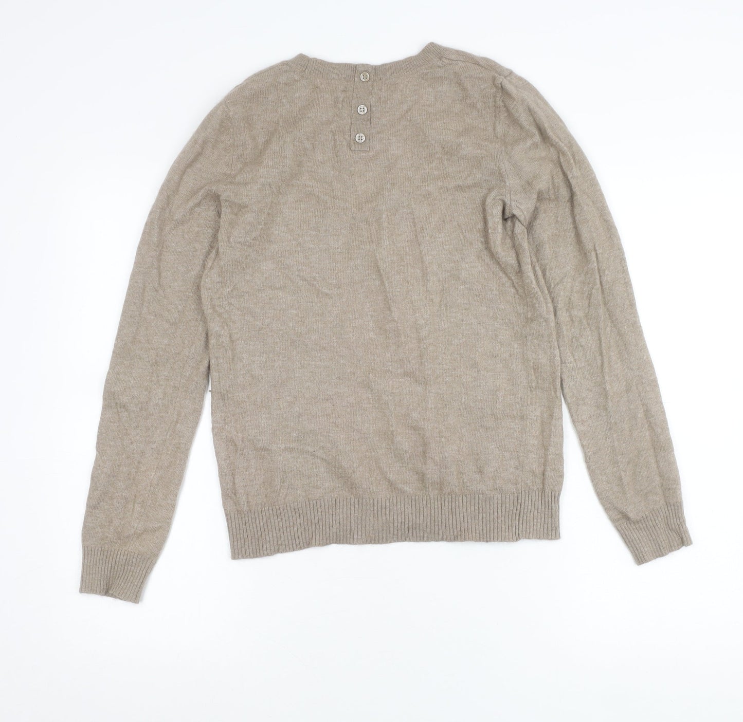 Womens UK Size M Paraphrase Beige Pullover Jumper
