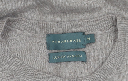 Womens UK Size M Paraphrase Beige Pullover Jumper