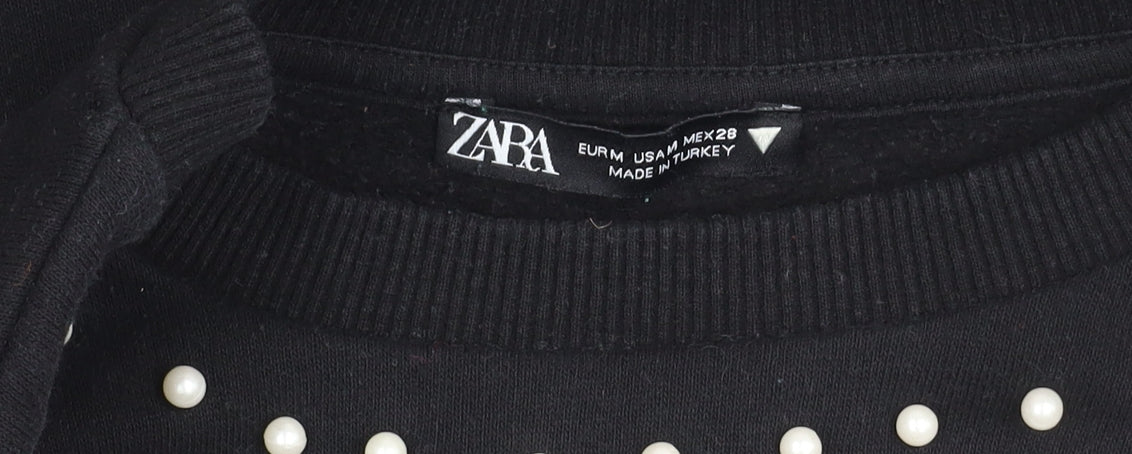 Womens UK Size M Zara Black Pullover Jumper