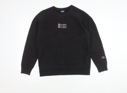 Mens UK Size S Champion Black Pullover Sweatshirt