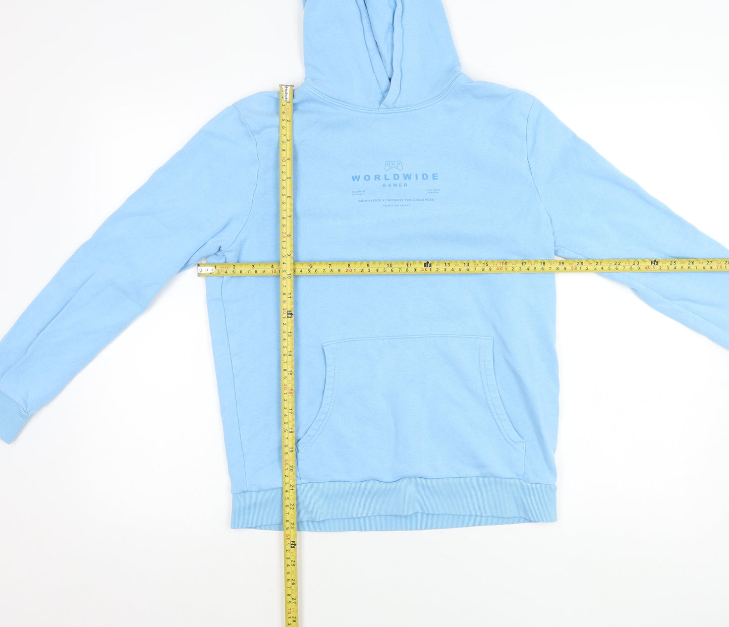 Marks and Spencer Boys Blue Pullover Hoodie 13-14 Years Gamer Logo