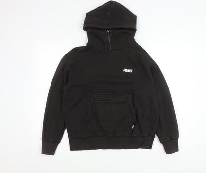 Chocolate Mens Black Small Pullover Hoodie Graphic Print 1/2 Zip