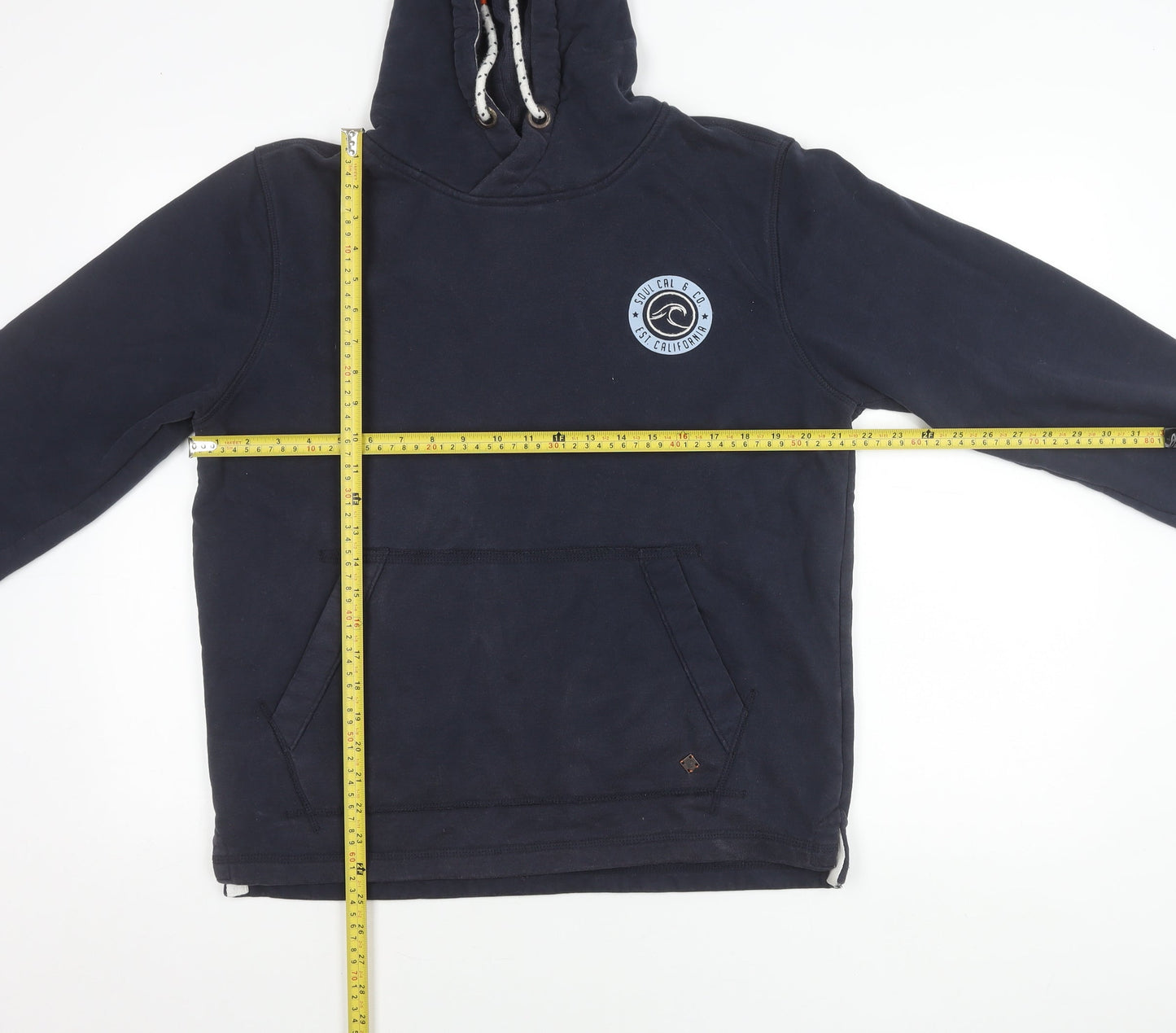SoulCal & Co Womens Navy Hoodie Pullover L Cotton Blend Casual
