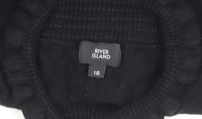Womens UK Size 16 River Island Black Pullover Jumper