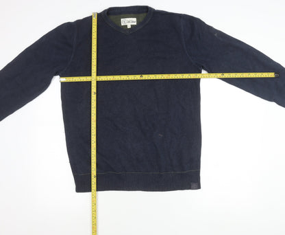 Fat Face Men’s Blue V-Neck Cotton Wool Jumper M Regular Casual