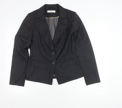 George Womens Black Pinstripe Suit Jacket Size 10 Regular Fit Business Blazer
