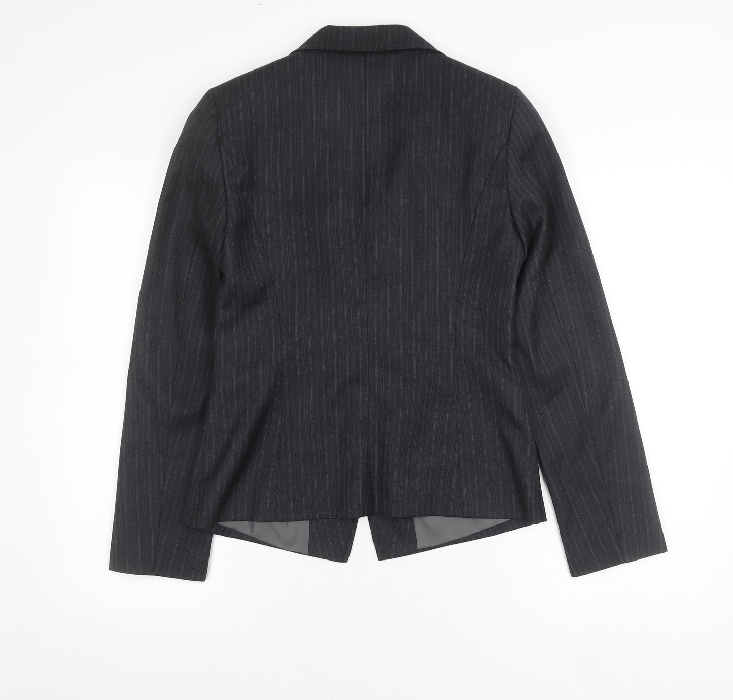 George Womens Black Pinstripe Suit Jacket Size 10 Regular Fit Business Blazer