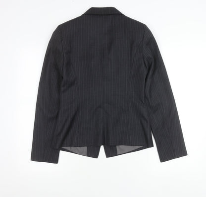 George Womens Black Pinstripe Suit Jacket Size 10 Regular Fit Business Blazer