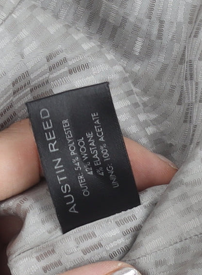 Austin Reed Women Black Pinstripe Suit Jacket Size 14 Wool Blend