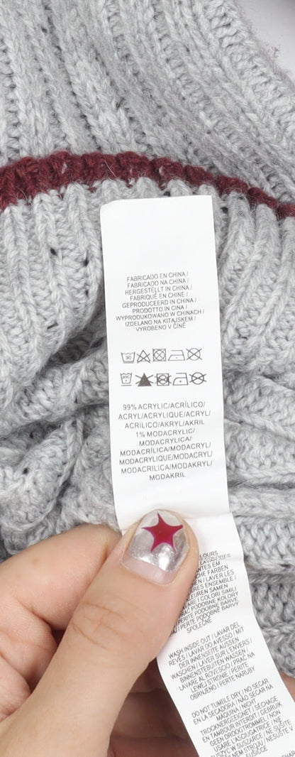 Primark Men’s Grey Red Gryffindor Knit Jumper S Long Sleeve Crew Neck