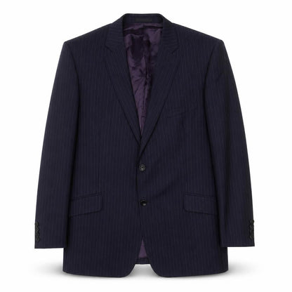 Samuel Slater Men's Dark Purple Wool Pinstripe Blazer Jacket Size 44