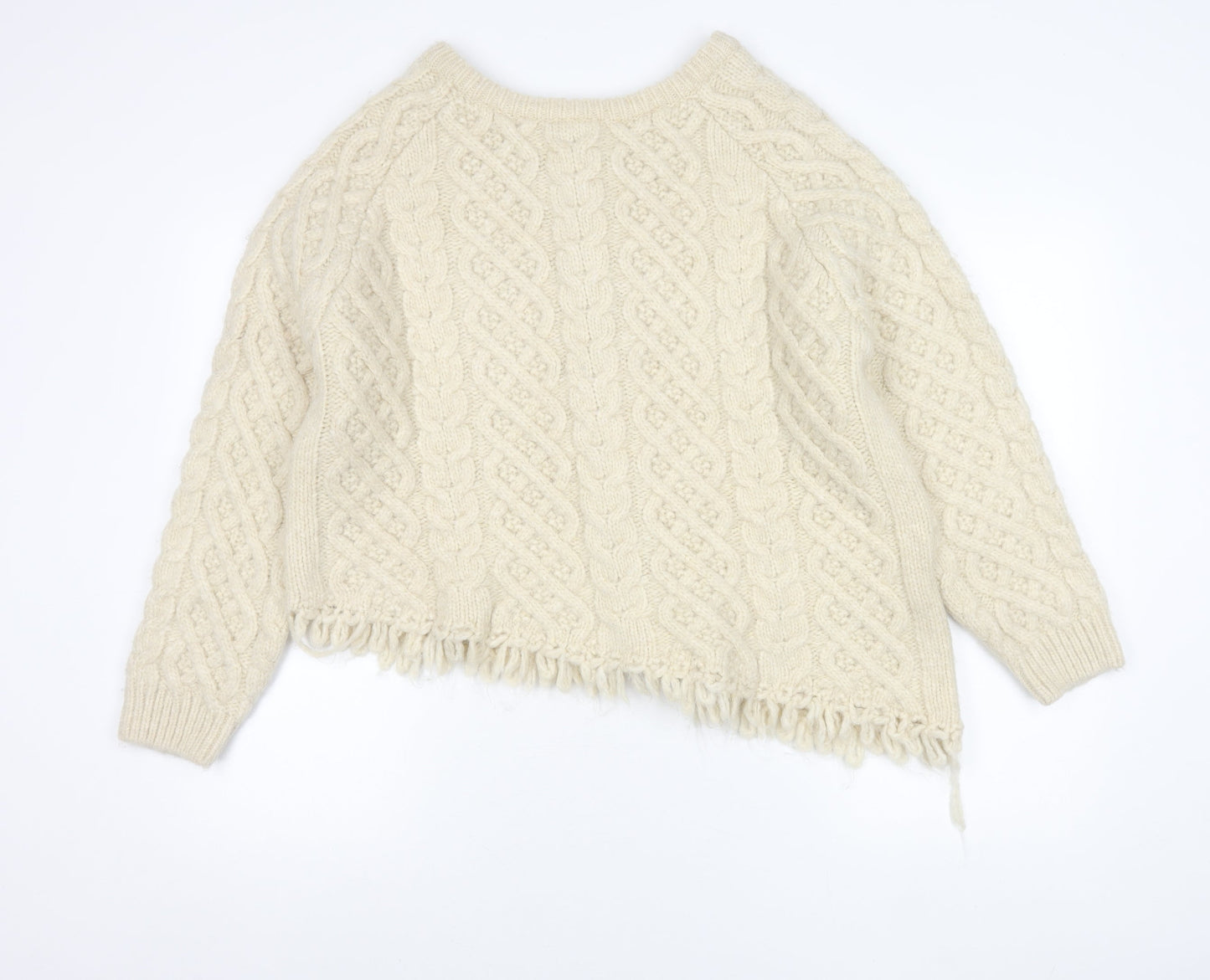 Womens UK Size M Zara Ivory Cardigan Jumper
