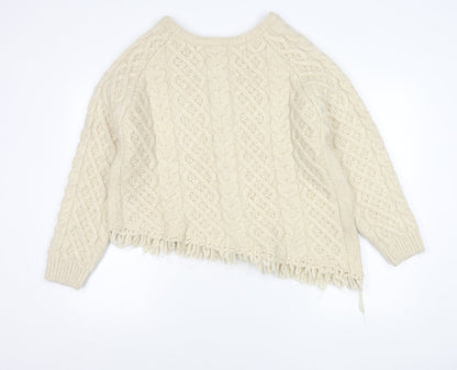 Womens UK Size M Zara Ivory Cardigan Jumper