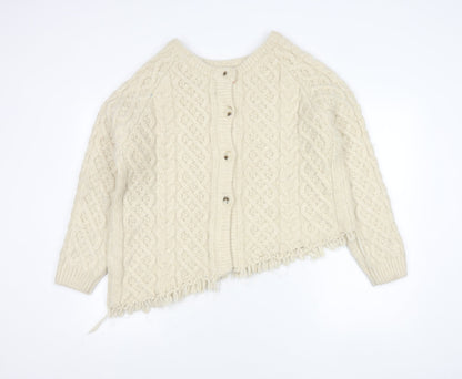 Womens UK Size M Zara Ivory Cardigan Jumper